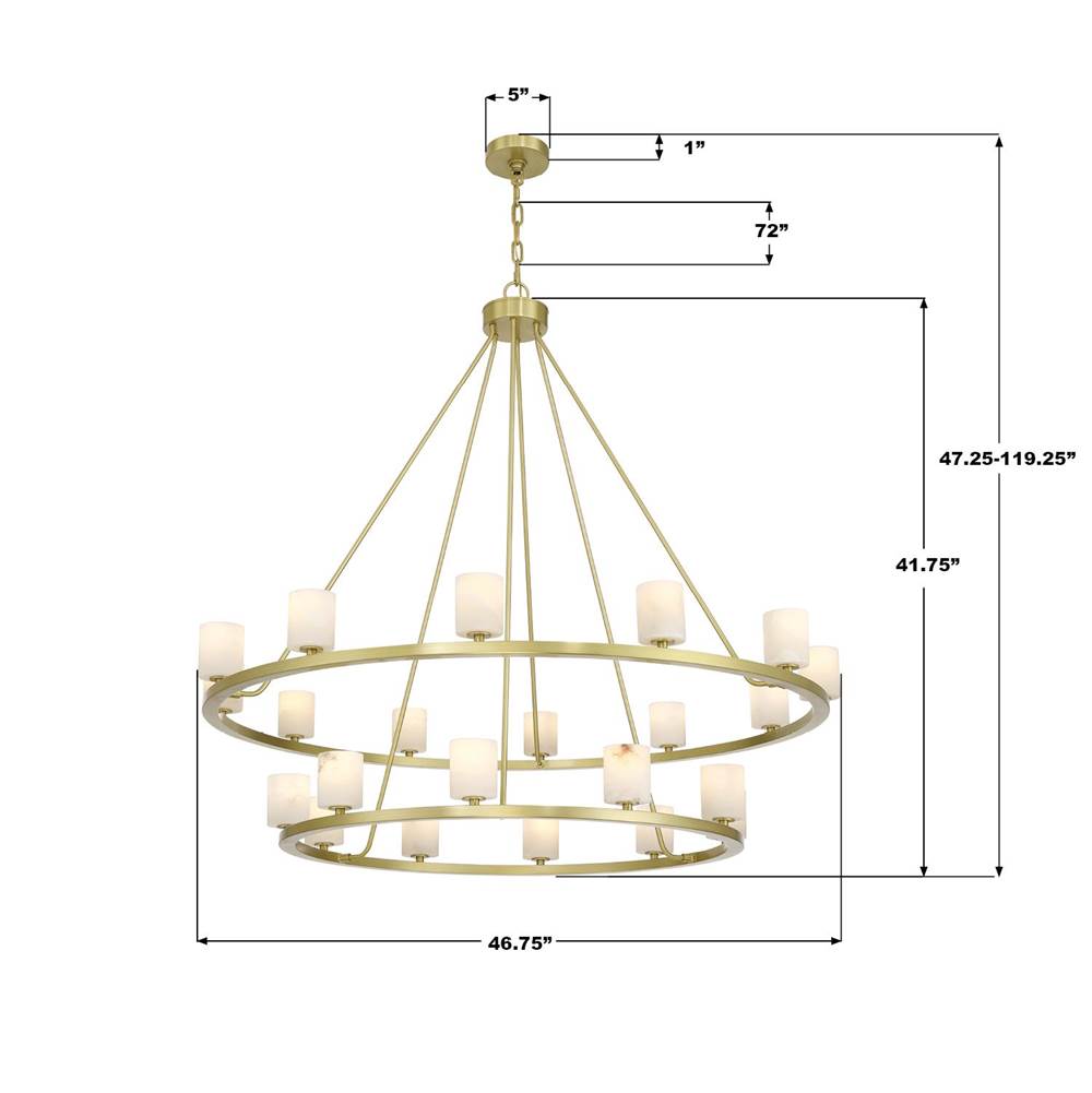 Crystorama ARA-10268-SB-ST Soft Brass Aragon 46.75'' Led Soft Brass Chandelier Image 3