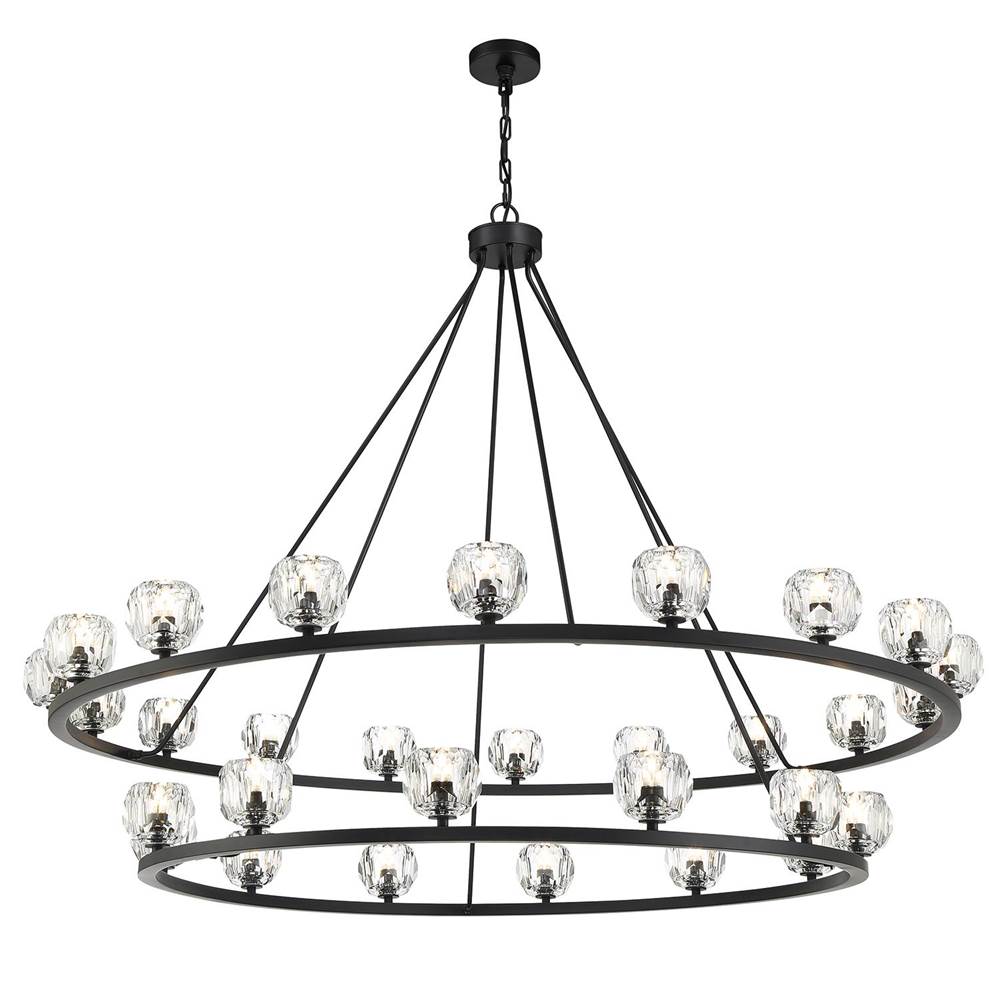 Crystorama ARA-10269-MK Matte Black Aragon 30 Light Matte Black Chandelier Image 1