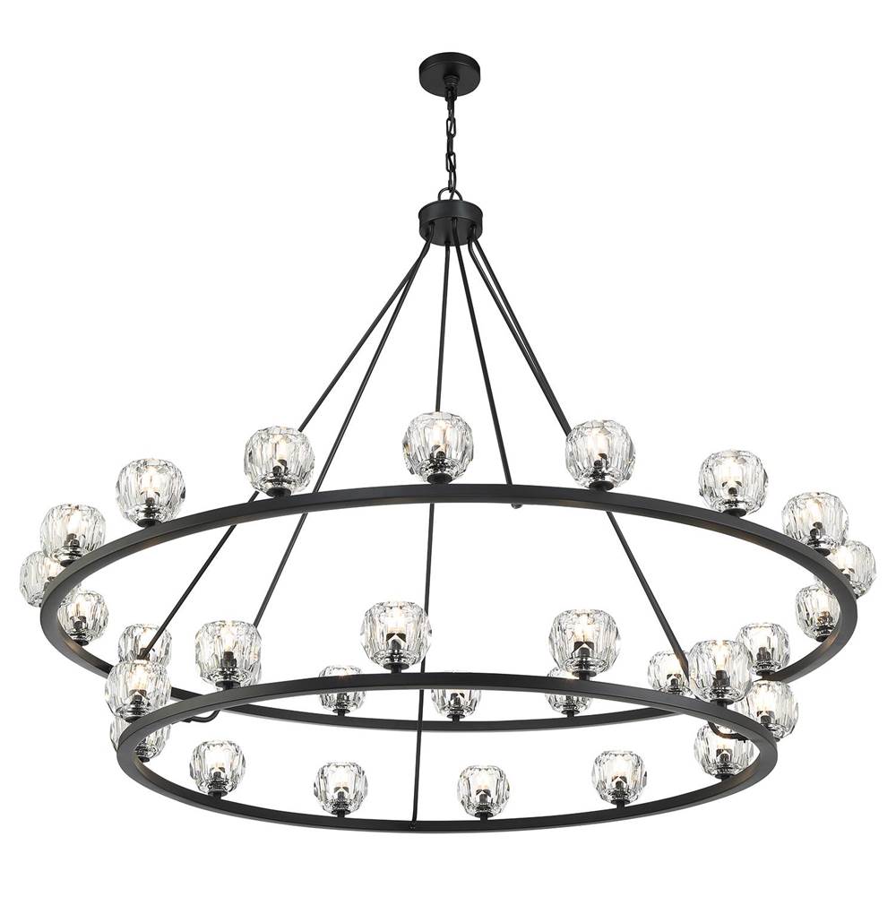 Crystorama ARA-10269-MK Matte Black Aragon 30 Light Matte Black Chandelier Image 8
