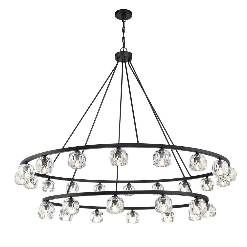 Crystorama ARA-10269-MK Matte Black Aragon 30 Light Matte Black Chandelier Image 4