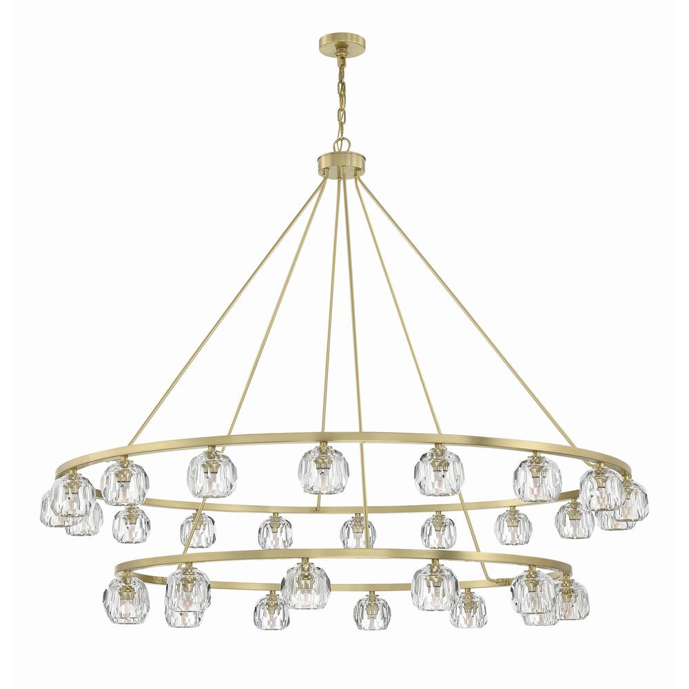 Crystorama ARA-10269-SB Soft Brass Aragon 30 Light Soft Brass Chandelier Image 6