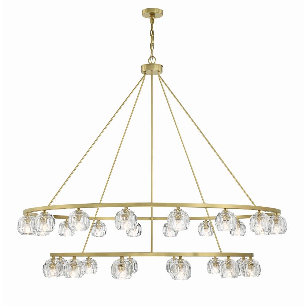 Crystorama ARA-10269-SB Soft Brass Aragon 30 Light Soft Brass Chandelier Image 4