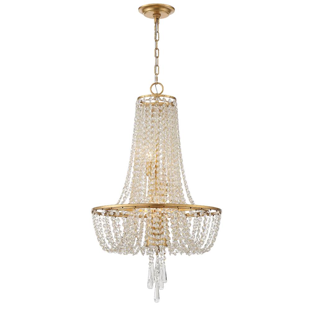 Crystorama ARC-1907-GA-CL-MWP Antique Gold Arcadia 4 Light Antique Gold Chandelier Image 1