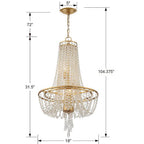 Crystorama ARC-1907-GA-CL-MWP Antique Gold Arcadia 4 Light Antique Gold Chandelier Image 2