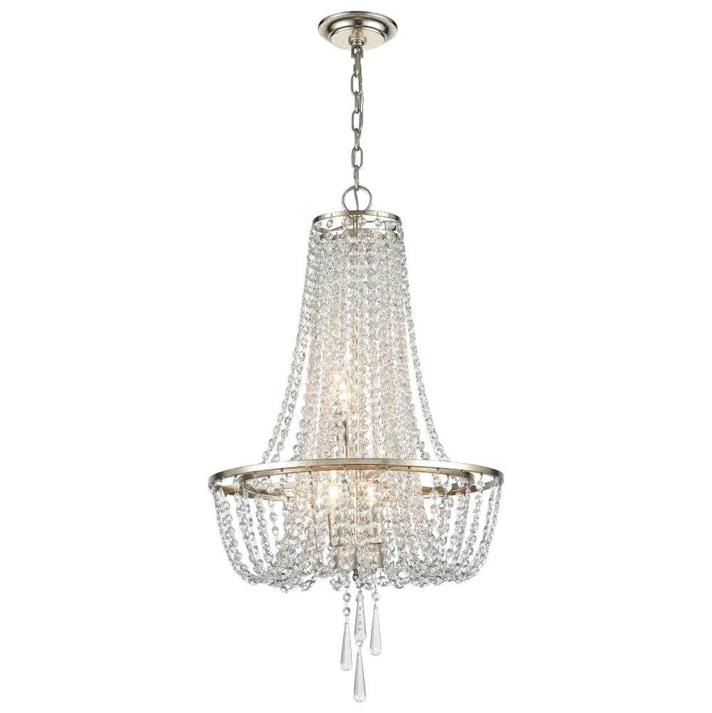 Crystorama ARC-1907-SA-CL-MWP Antique Silver Arcadia 4 Light Antique Silver Chandelier Image 1
