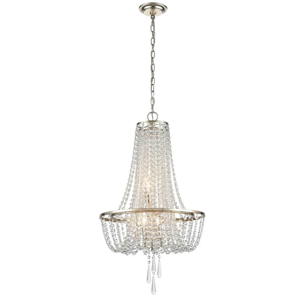 Crystorama ARC-1907-SA-CL-MWP Antique Silver Arcadia 4 Light Antique Silver Chandelier Image 5