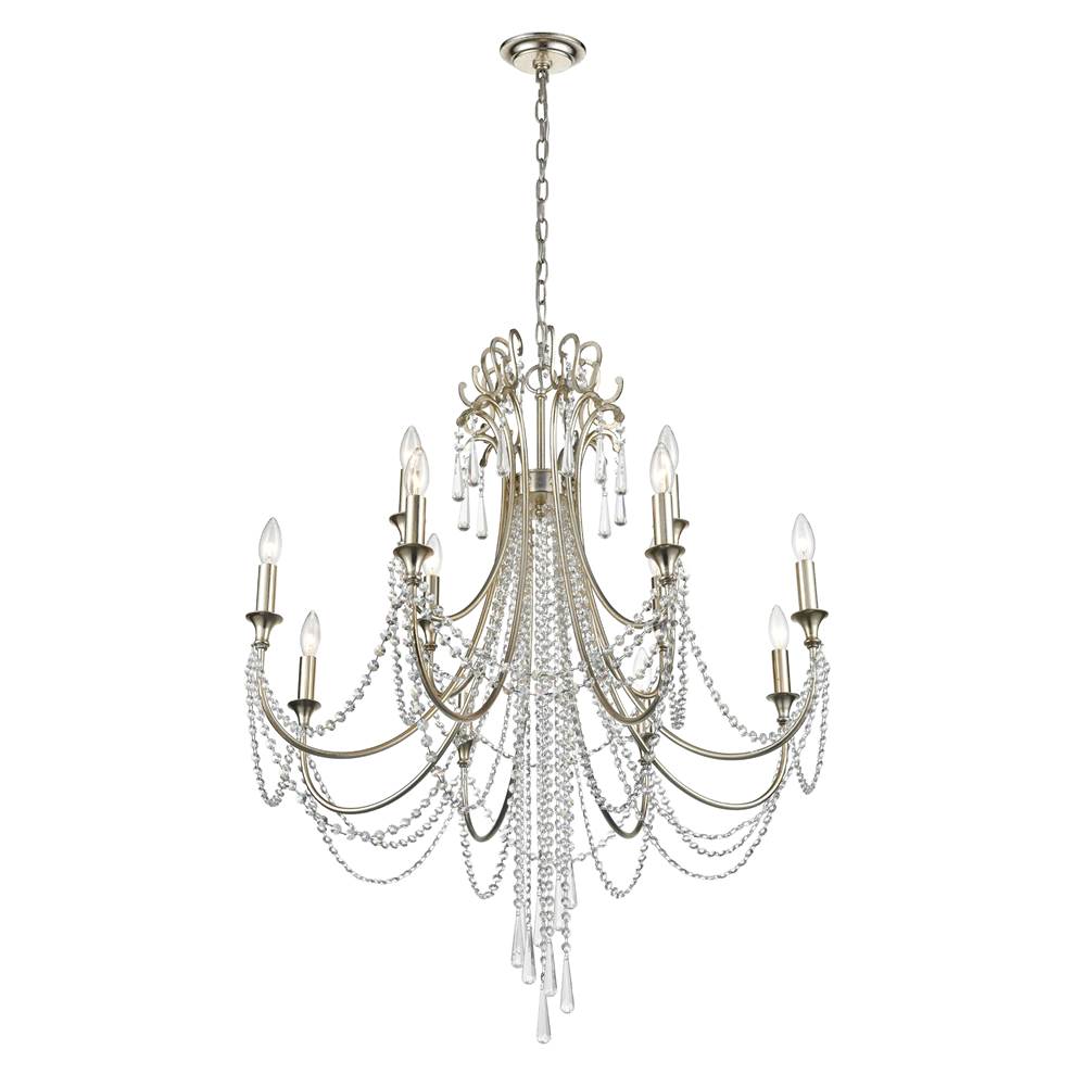 Crystorama Arcadia 12 Light Antique Gold Chandelier