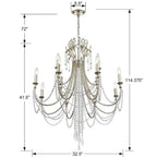 Crystorama ARC-1909-SA-CL-MWP Antique Silver Arcadia 12 Light Antique Silver Chandelier Image 2
