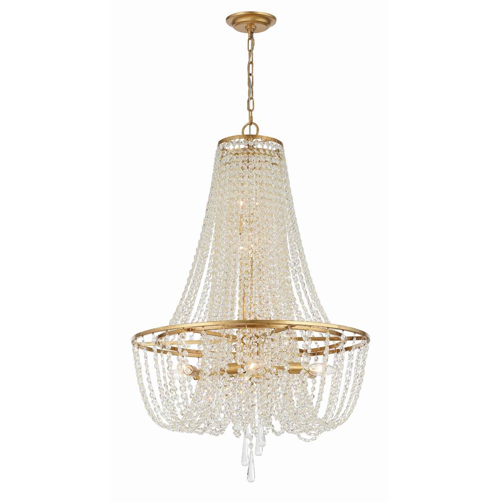 Crystorama ARC-1917-GA-CL-MWP Antique Gold Arcadia 9 Light Antique Gold Chandelier Image 1