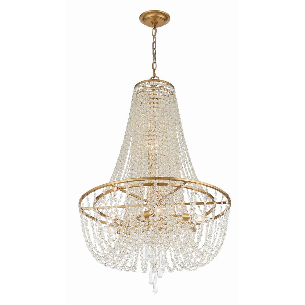 Crystorama Arcadia 9 Light Antique Gold Chandelier