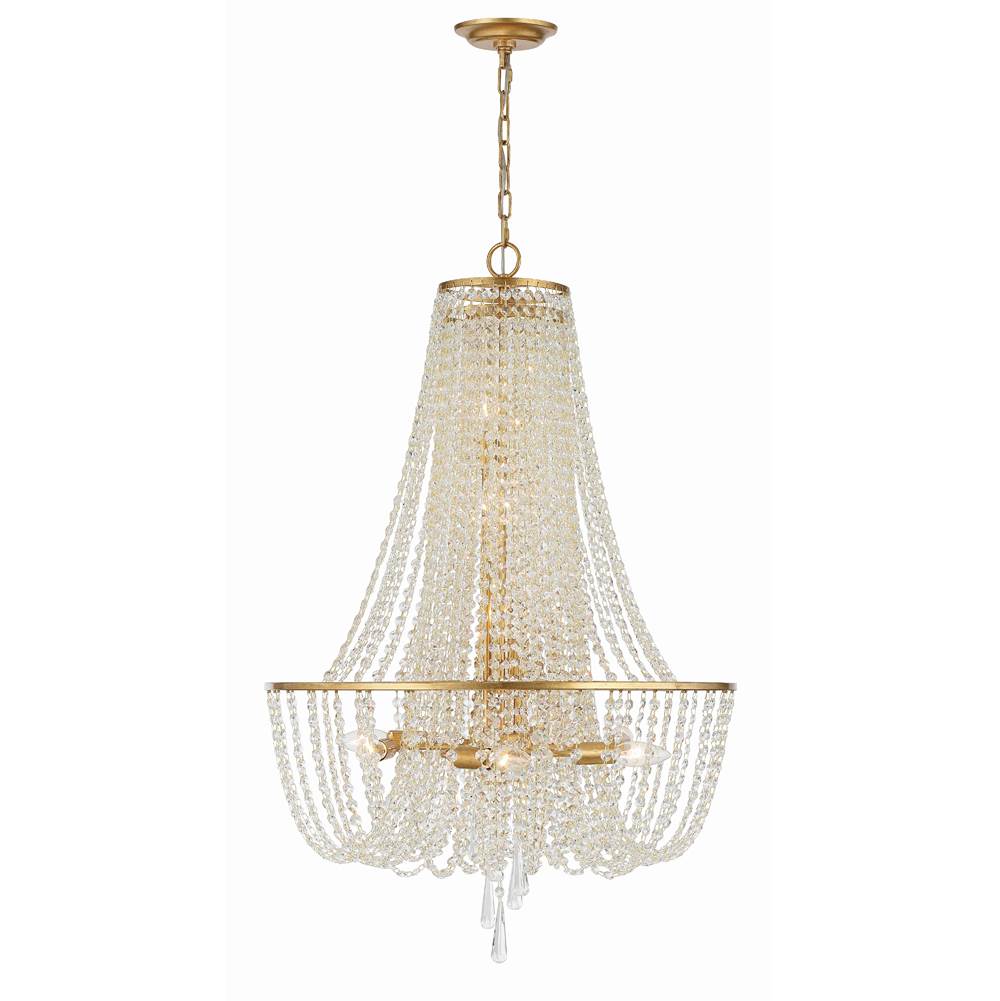 Crystorama ARC-1917-GA-CL-MWP Antique Gold Arcadia 9 Light Antique Gold Chandelier Image 3