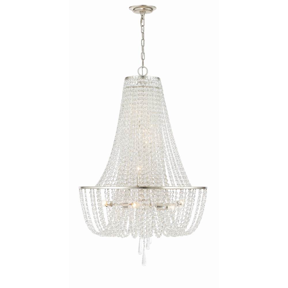Crystorama ARC-1917-SA-CL-MWP Antique Silver Arcadia 9 Light Antique Silver Chandelier Image 3