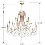 Crystorama ARC-1919-GA-CL-MWP Antique Gold Arcadia 15 Light Antique Gold Chandelier Image 2