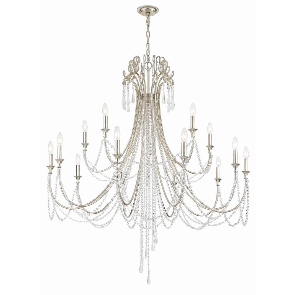 Crystorama ARC-1919-SA-CL-MWP Antique Silver Arcadia 15 Light Antique Silver Chandelier Image 3