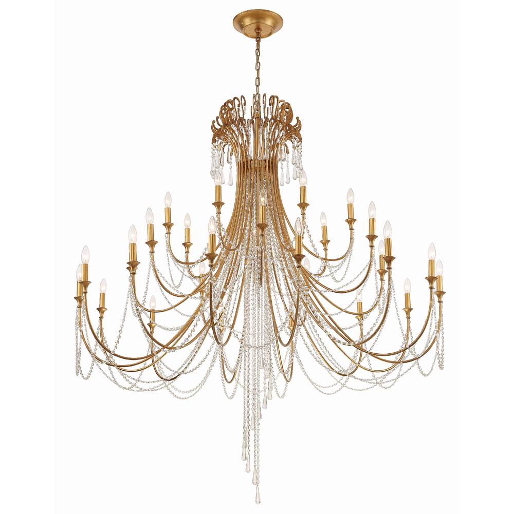 Crystorama Arcadia 28 Light Antique Gold Chandelier