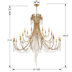 Crystorama ARC-1929-GA-CL-MWP Antique Gold Arcadia 28 Light Antique Gold Chandelier Image 2