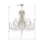 Crystorama ARC-1929-SA-CL-MWP Antique Silver Arcadia 28 Light Antique Silver Chandelier Image 2