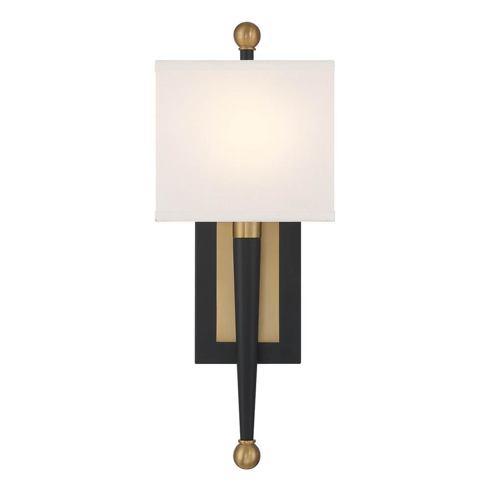 Crystorama ARD-832-MK-VG Matte Black,Vibrant Gold Ardson 1 Light Matte Black Plus Vibrant Gold Sconce Image 5