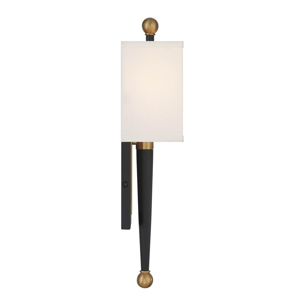 Crystorama ARD-832-MK-VG Matte Black,Vibrant Gold Ardson 1 Light Matte Black Plus Vibrant Gold Sconce Image 4