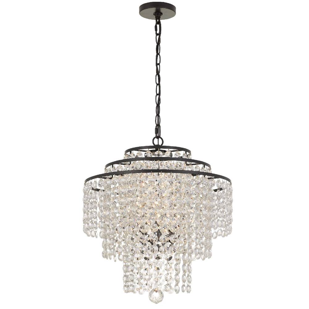Crystorama ARI-304-DB-CL-MWP Dark Bronze Arielle 4 Light Dark Bronze Chandelier Image 1