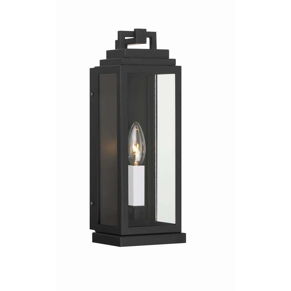 Crystorama ASP-8911-MK Matte Black Aspen 1 Light Matte Black Outdoor Sconce Image 1