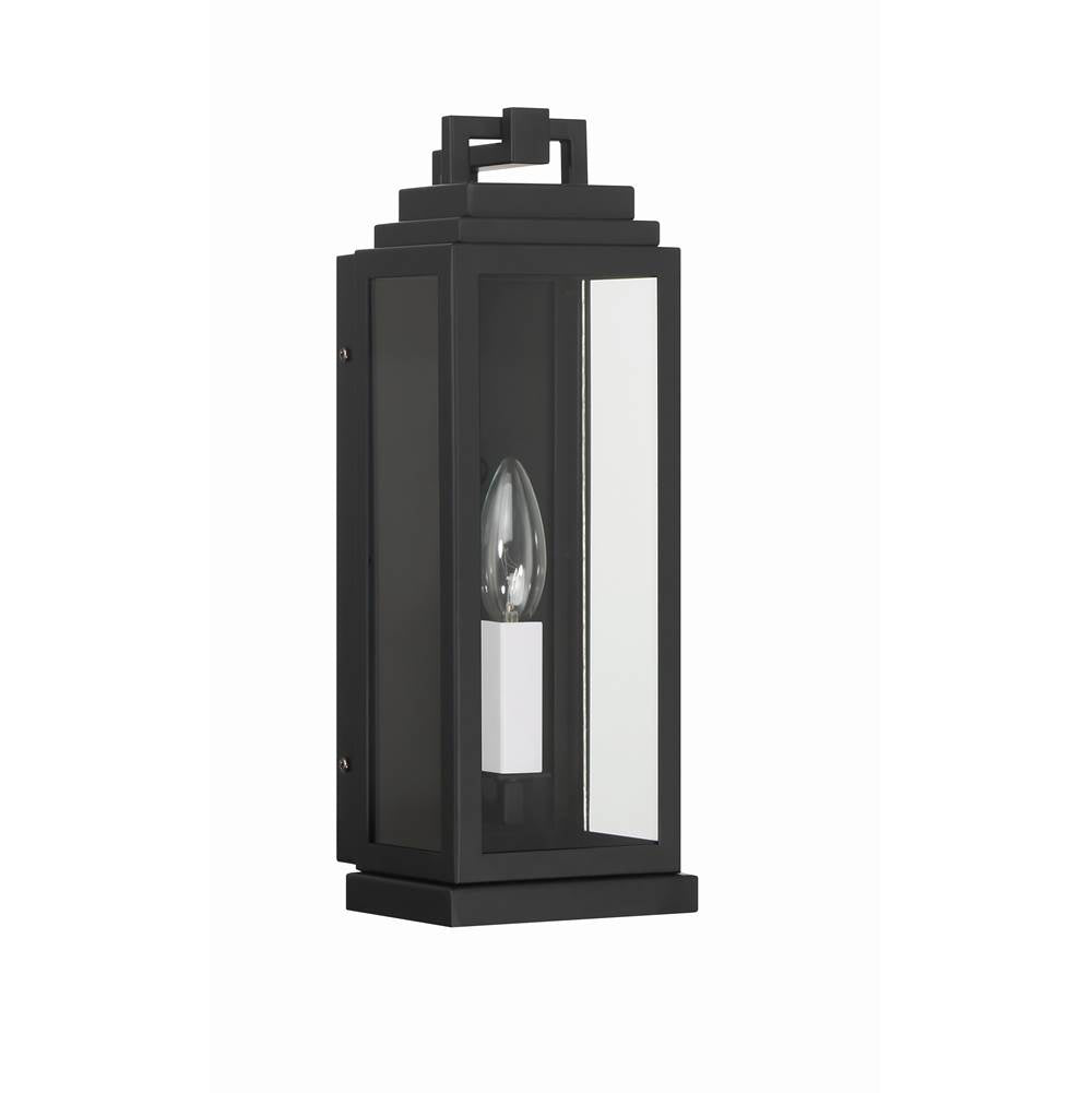 Crystorama Aspen 1 Light Matte Black Outdoor Sconce
