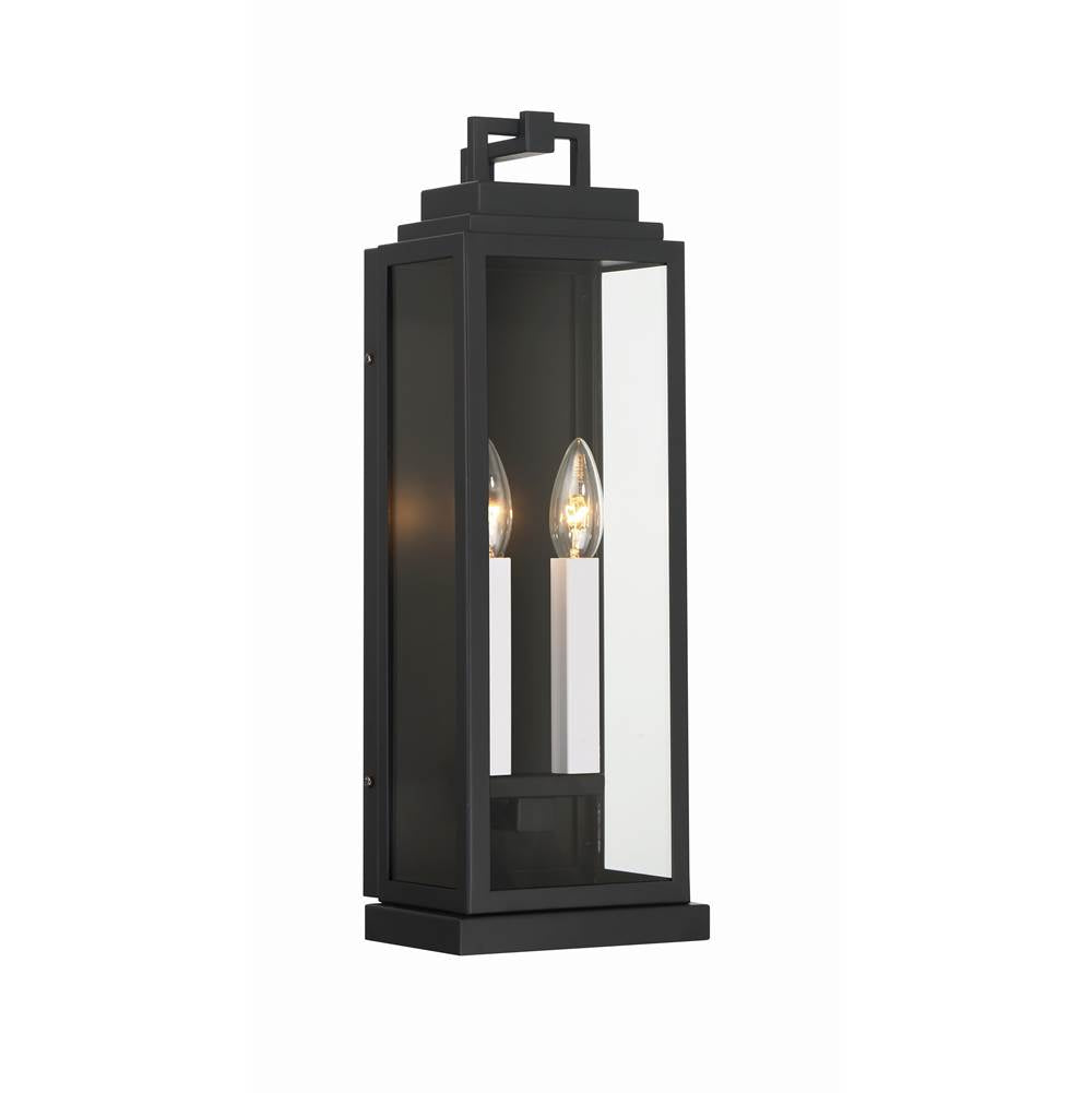 Crystorama ASP-8912-MK Matte Black Aspen 2 Light Matte Black Outdoor Sconce Image 1