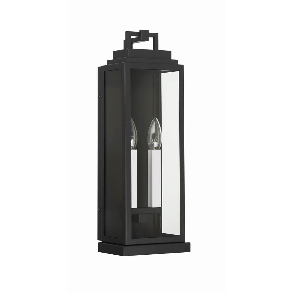 Crystorama Aspen 2 Light Matte Black Outdoor Sconce