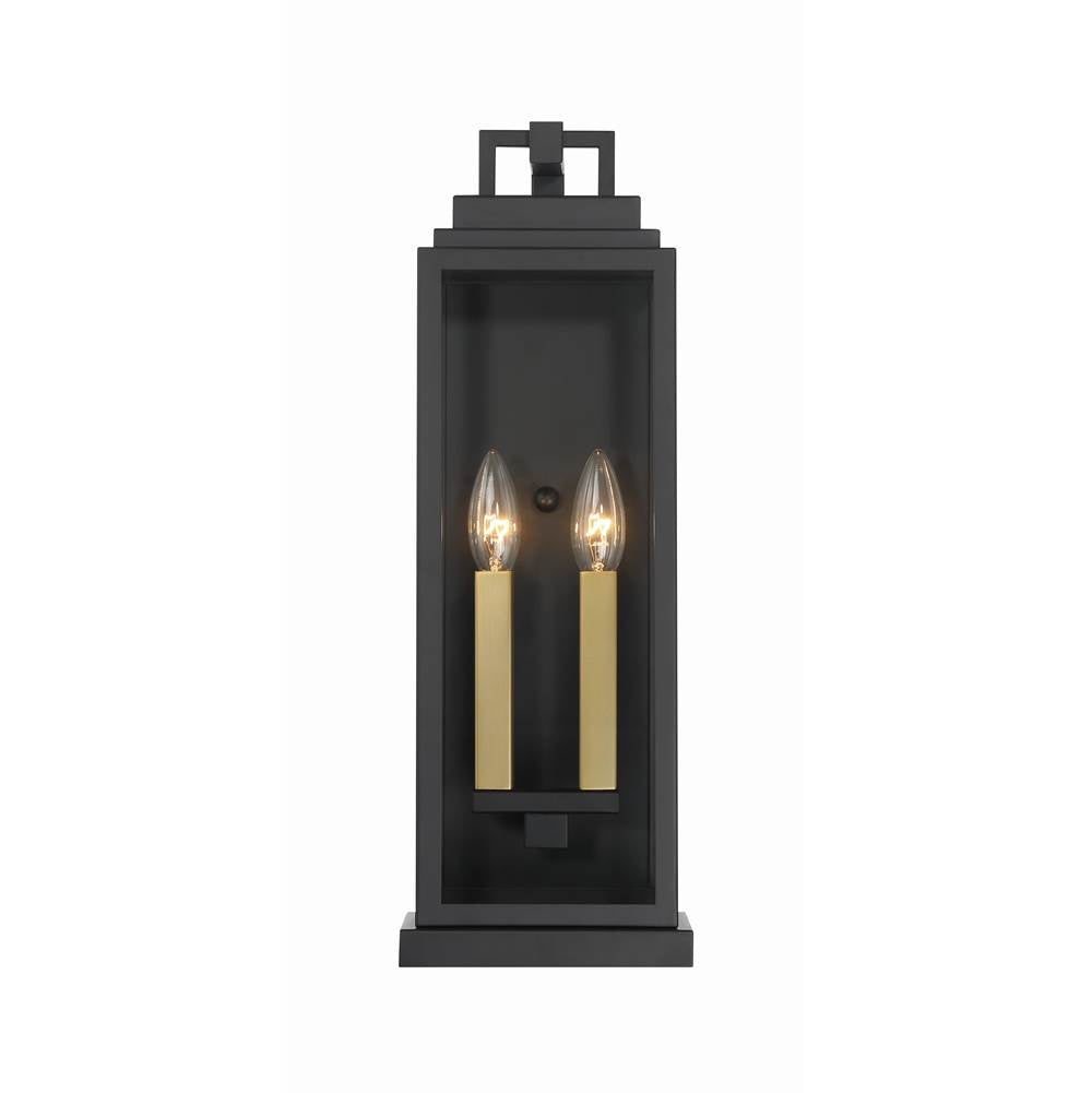 Crystorama ASP-8912-MK Matte Black Aspen 2 Light Matte Black Outdoor Sconce Image 6