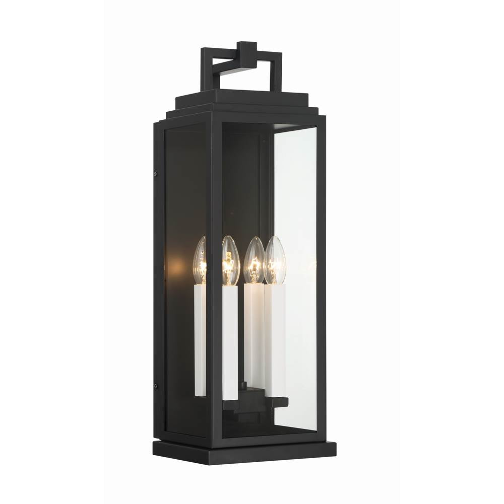 Crystorama ASP-8914-MK Matte Black Aspen 4 Light Matte Black Outdoor Sconce Image 1