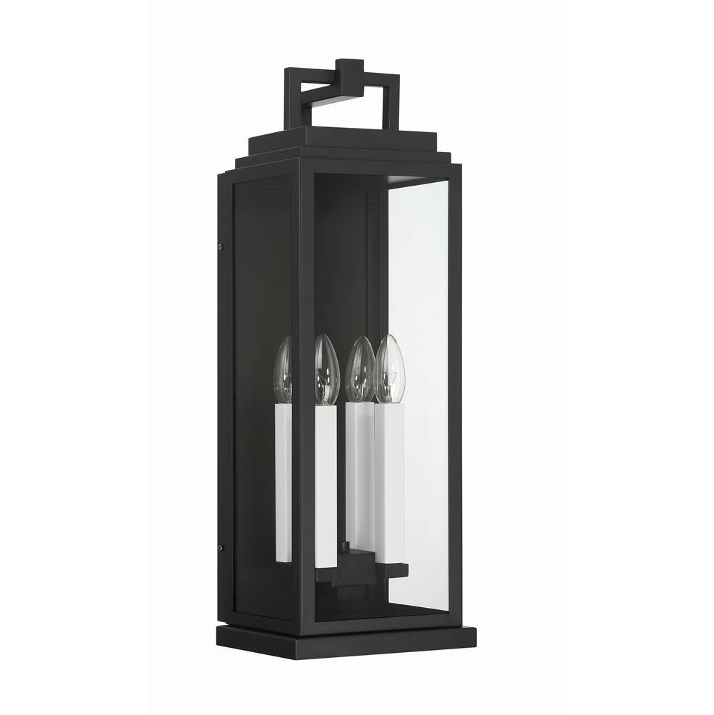 Crystorama Aspen 4 Light Matte Black Outdoor Sconce