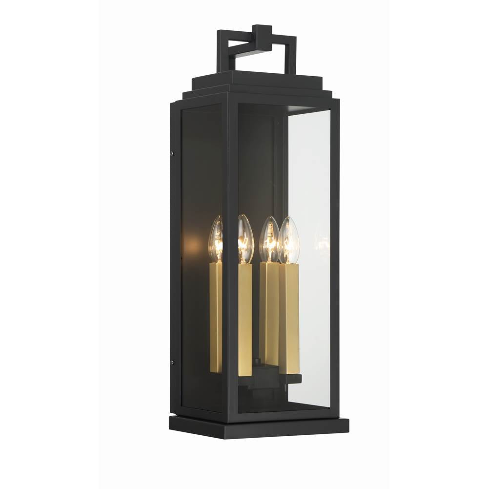 Crystorama ASP-8914-MK Matte Black Aspen 4 Light Matte Black Outdoor Sconce Image 9