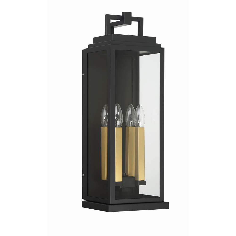 Crystorama ASP-8914-MK Matte Black Aspen 4 Light Matte Black Outdoor Sconce Image 8