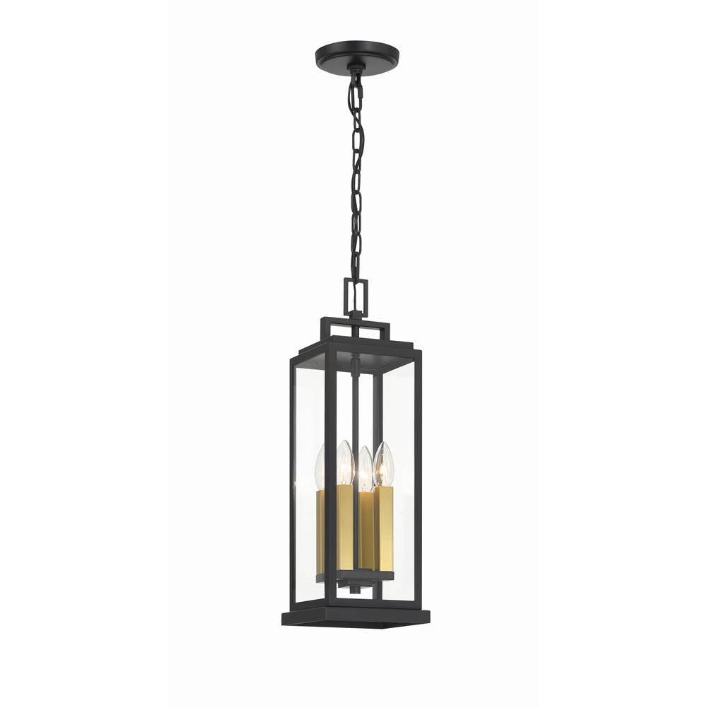 Crystorama ASP-8915-MK Matte Black Aspen 4 Light Matte Black Outdoor Pendant Image 8