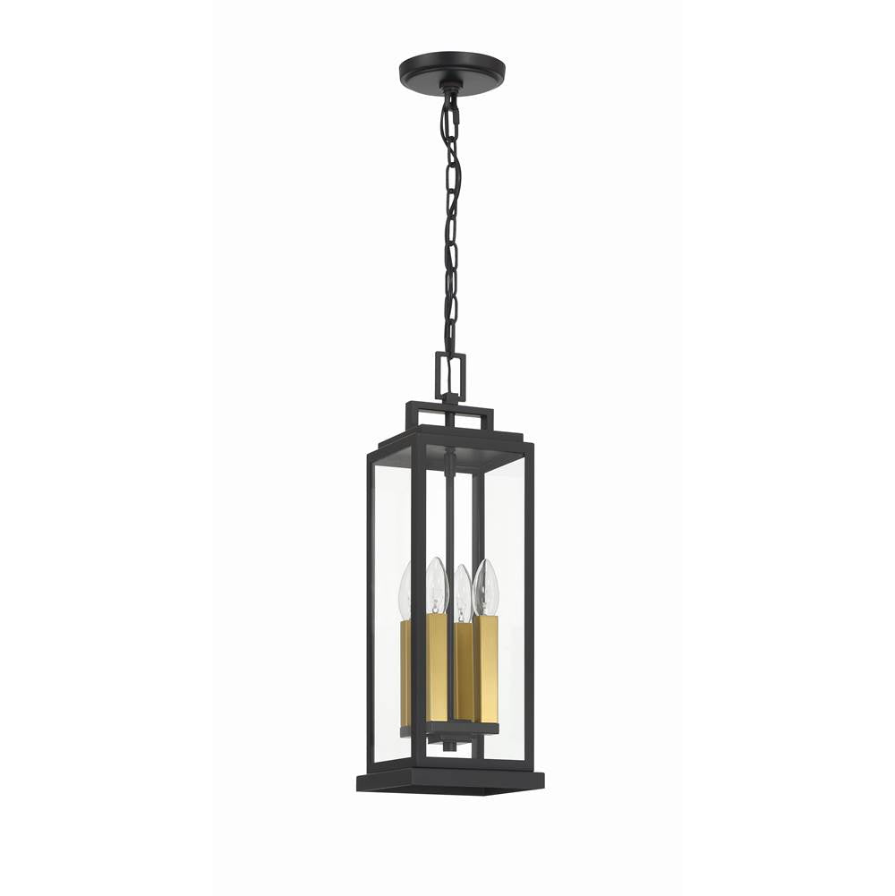 Crystorama ASP-8915-MK Matte Black Aspen 4 Light Matte Black Outdoor Pendant Image 6