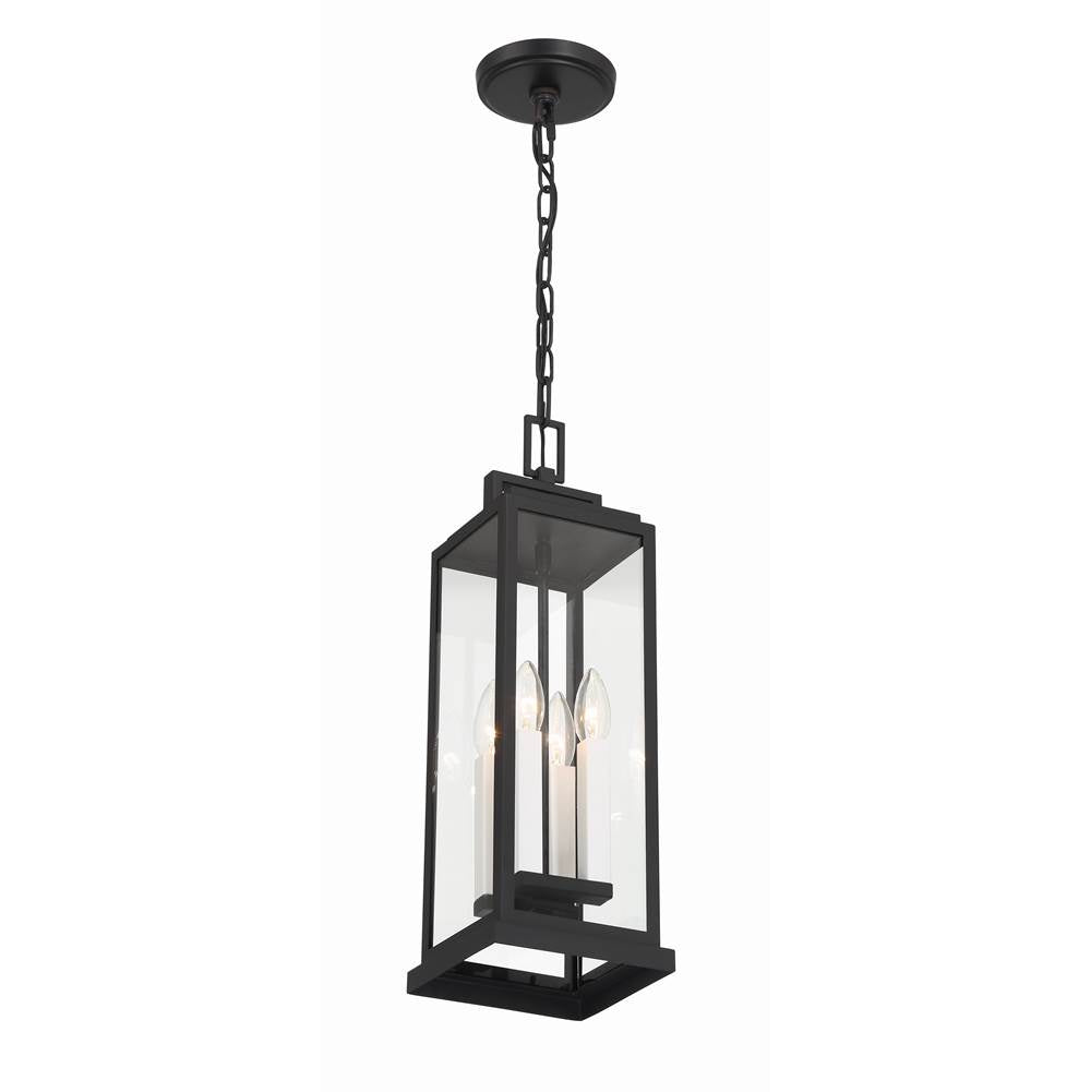 Crystorama ASP-8915-MK Matte Black Aspen 4 Light Matte Black Outdoor Pendant Image 5