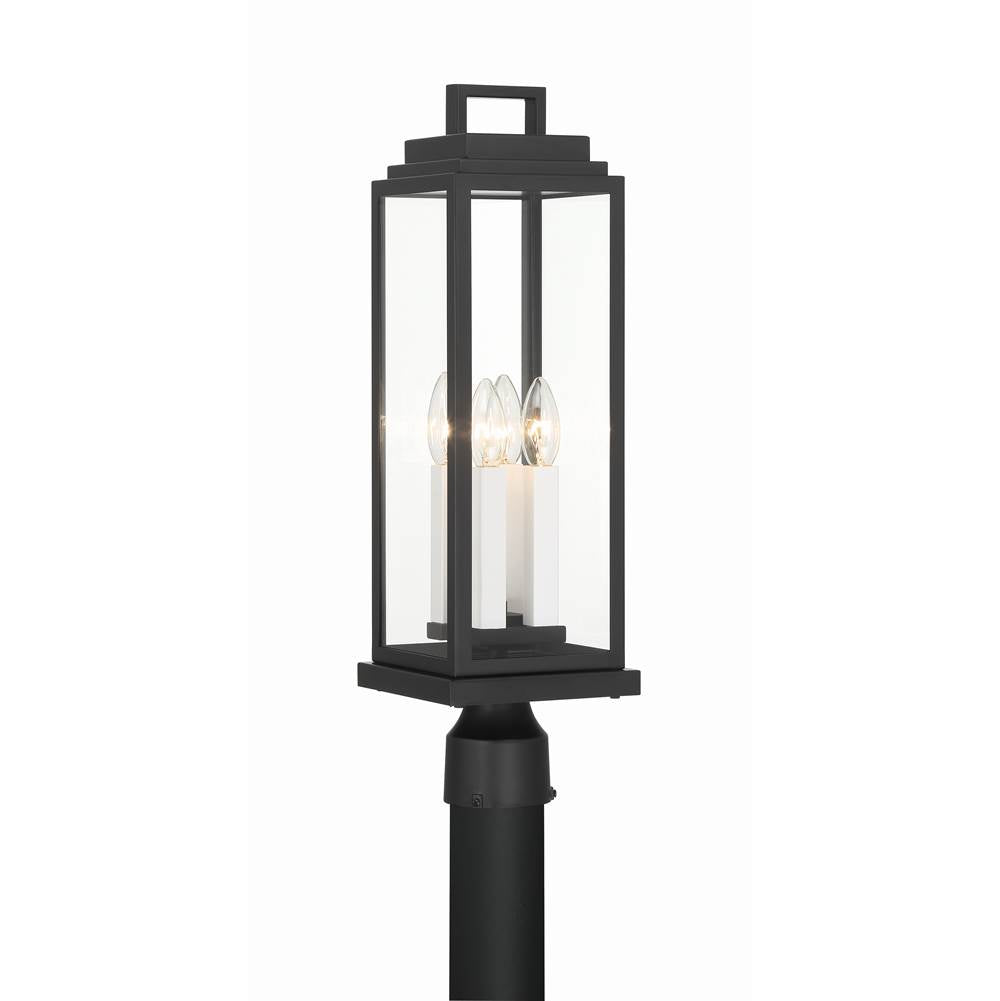 Crystorama ASP-8919-MK Matte Black Aspen 4 Light Matte Black Outdoor Post Image 1
