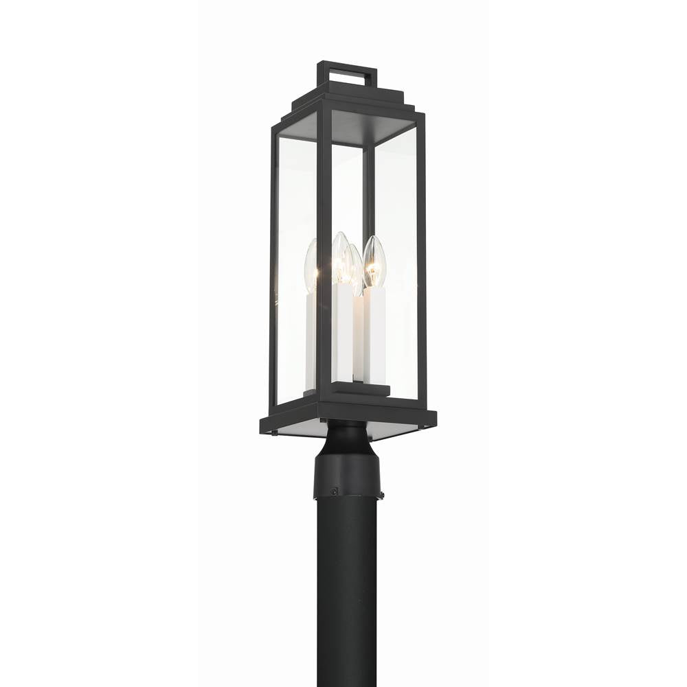 Crystorama ASP-8919-MK Matte Black Aspen 4 Light Matte Black Outdoor Post Image 5