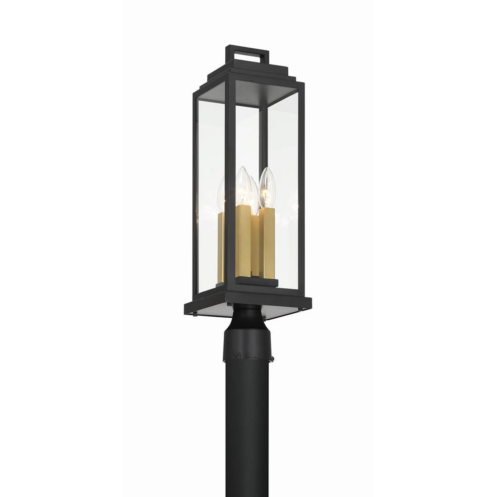 Crystorama ASP-8919-MK Matte Black Aspen 4 Light Matte Black Outdoor Post Image 4