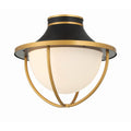 Crystorama ATL-700-MK-TG Matte Black,Textured Gold Atlas 2 Light Matte Black Plus Textured Gold Outdoor Semi Flush Mount Image 1