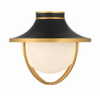 Crystorama ATL-700-MK-TG Matte Black,Textured Gold Atlas 2 Light Matte Black Plus Textured Gold Outdoor Semi Flush Mount Image 2