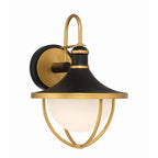 Crystorama ATL-701-MK-TG Matte Black,Textured Gold Atlas 1 Light Matte Black Plus Textured Gold Outdoor Sconce Image 1