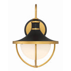 Crystorama ATL-701-MK-TG Matte Black,Textured Gold Atlas 1 Light Matte Black Plus Textured Gold Outdoor Sconce Image 3
