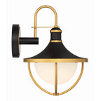 Crystorama ATL-701-MK-TG Matte Black,Textured Gold Atlas 1 Light Matte Black Plus Textured Gold Outdoor Sconce Image 2