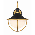 Crystorama ATL-702-MK-TG Matte Black,Textured Gold Atlas 1 Light Matte Black Plus Textured Gold Outdoor Sconce Image 3