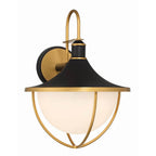Crystorama ATL-703-MK-TG Matte Black,Textured Gold Atlas 3 Light Matte Black Plus Textured Gold Outdoor Sconce Image 1