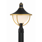 Crystorama ATL-709-MK-TG Matte Black,Textured Gold Atlas 1 Light Matte Black Plus Textured Gold Outdoor Post Image 1