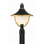 Crystorama ATL-709-MK-TG Matte Black,Textured Gold Atlas 1 Light Matte Black Plus Textured Gold Outdoor Post Image 2