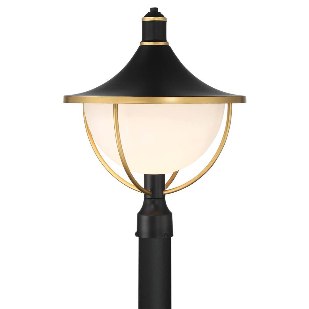 Crystorama ATL-719-MK-TG Matte Black,Textured Gold Atlas 1 Light Matte Black, Textured Gold Outdoor Post Image 1