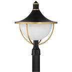 Crystorama Atlas 1 Light Matte Black, Textured Gold Outdoor Post